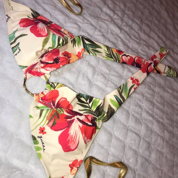 Guess Womens Floral Bikini Top  - Size Small - Picture 7 of 8